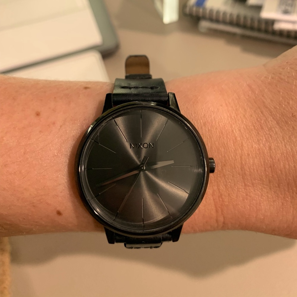 Nixon Black Watch with Leather Band